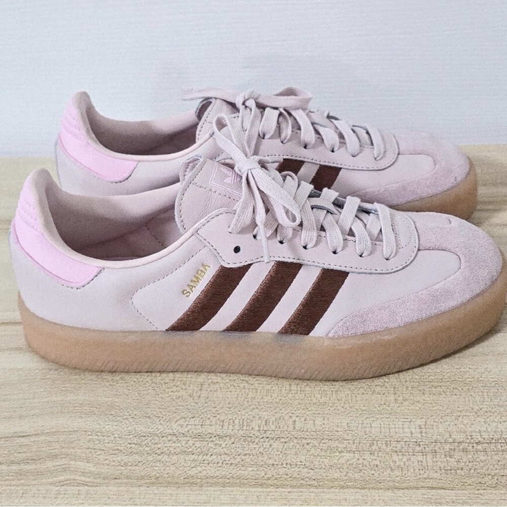 Adidas Samba Putty Mauve/brown Platform Sneakers Womens Size 10.5 - Picture 2 of 6